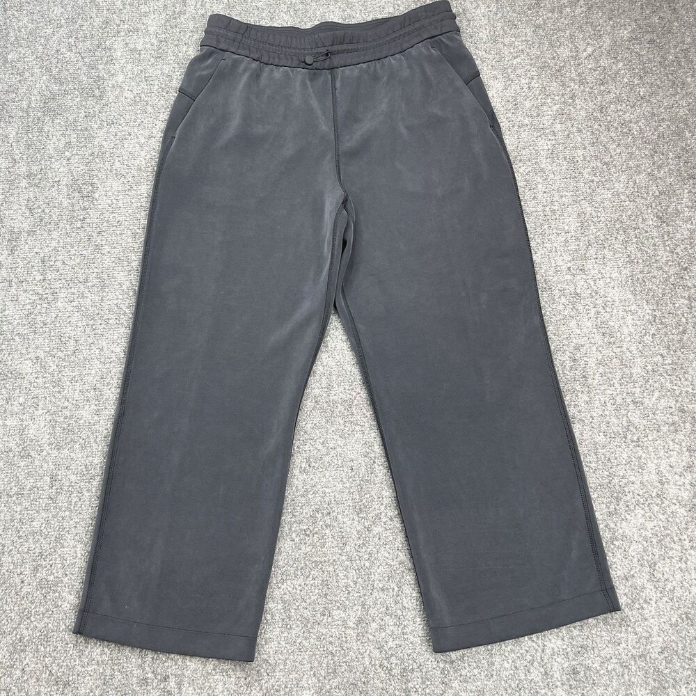Lululemon Softstreme High Rise Straight Leg Cropped Pant Dark Gray Sz 8 LW6BZXS